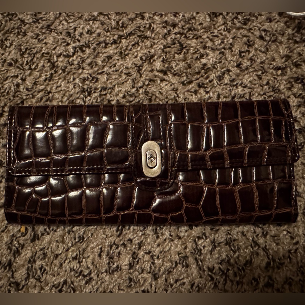 Crocodile Embossed Brown Wallet